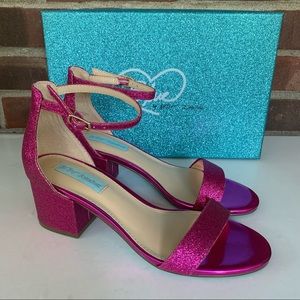 Betsey Johnson Pink Glitter Sandals